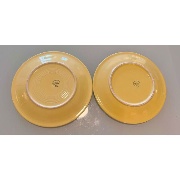 Vintage Fiesta By Homer Laughlin Yellow 10 1/2" Dinner Plate Set Of 2 - Picture 2 of 8